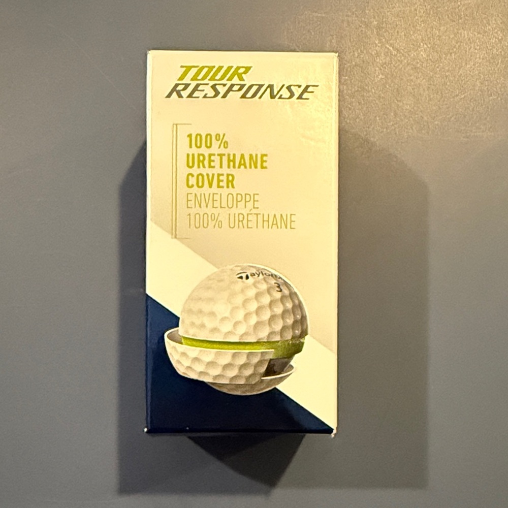 Golf Balls TaylorMade Tour Response- Blue and White with Yellow. EUC. 2 balls